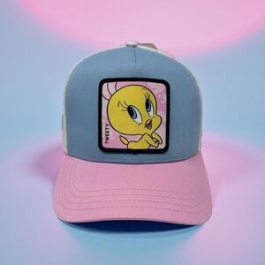 Capslab Looney Tunes Tweety Bird Trucker Hat Blue Pink Mesh Snapback Adult NWT